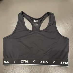 Zyia active black sports bra comfort racerback S
